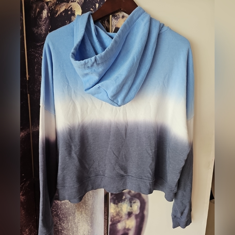 CALVIN KLEIN Women's Blue Ombre LOGO Long‎ Sleeve Pullover Hoodie Sweater Size L - Picture 5 of 5